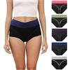 Forllori Mutande Donna Cotone Vita Alta Pacco da 5 Slip Culotte Comode Elasticizzato Intimo Multicolor XL