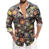 YOSUWOAI Camicia da festa da uomo hippie Flower camicie anni '60, per carnevale, carnevale, slim fit, a maniche lunghe, per feste a tema, stile retrò