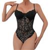 Generico Body Push-Up in Pizzo con Vita Alta, Top A Canotta con Spalline Sottili E Bustino in Pizzo Sexy per Abbigliamento Quotidiano Coordinato, Cosplay Nero M