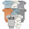 Gerber Baby Boys Confezione da 8 tutine a maniche corte e set di magliette per bambini, Blu giungla, 3-6 mesi