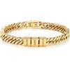 Presentimental Bracciale Cubano da Uomo Personalizzato con 1-6 Nomi Regalo per Festa Del Papà Natale San Valentino per Uomo (Oro-3 nome)