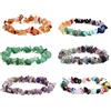 Kioiner Bracciale con Pietra Vera Cristalli di Bracciali Fatti a Mano Bracciale di chip in quarzo braccialetto da donna in pietra naturale chakra e cristalli Bracciale Chakra in quarzo naturale trasparente
