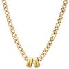 Ashleymade Collana Uomo Personalizzata con Nome Catena Cubana in Acciaio Inossidabile 60+5 cm Collana con Incisione per Papà Marito Fidanzato Regalo Natale Festa del Papà (oro-2)
