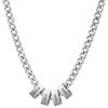 Ashleymade Collana Uomo Personalizzata con Nome Catena Cubana in Acciaio Inossidabile 60+5 cm Collana con Incisione per Papà Marito Fidanzato Regalo Natale Festa del Papà (argento-4)