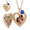 Grovjewfit Collana con Foto Personalizzata da Donna Collana a cuore con Nome Fiore natale Regalo per Festa della mamma Natale San valentino (A-rosa)