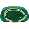 Boutique De FGG Pochette da donna con strass, borsa da sera formale con cristalli scintillanti, pochette da matrimonio, mini, Verde, Mini