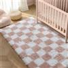 HUGEAR Tappeto Salotto 120x180cm Rosa Bianco Morbido