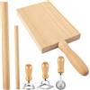 Halorin Set di 6 macchine per la pasta manuali, tagliere per gnocchi, pratici accessori con stampini per ravioli, mattarelli per gnocchi, tagliapiasti