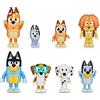 BLUEY - Confezione da 8 figure Famiglia e Compagni del Cole, Figure articolate, bambole da 6 a 8 cm, collezione di personaggi della serie di disegni per bambini, ragazzi e ragazze +3 anni, famoso