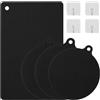 MERVYNGLYNNHUNTER 4 tappetini protettivi per piano cottura a induzione, 22 cm/24,5 cm/25 x 35 cm, protezione per piano cottura a induzione, in silicone, resistente al calore fino a 230 °C, resistente all'olio, facile