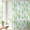 Vllcsla Tenda da Doccia PEVA 200/240, 200x200cm, Impermeabili Tende Vasca da Bagno Resistenti alla Muffa, Tenda Doccia Verde Lunga con Anelli, Tende Bagno Foglie Verdi, per Ambienti Umidi