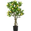 vidaXL Albero di Limoni Artificiale 234 Foglie 90 cm Verde