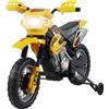 HOMCOM Moto Elettrica per Bambini 3 anni e Più Moto Cross Elettrica con Rotelle