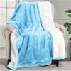 Utopia Bedding Coperta Sherpa [Blu Slavato, 152x127 cm] - Coperta reversibile in pile caldo e spesso 480 GSM per letto, divano, divano, campeggio e viaggi
