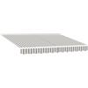 Roanoer Tessuto di ricambio per tenda da sole, grigio chiaro e bianco, a righe, 6 x 3,5 m, tessuto per tenda da sole in poliestere 240 g/m², con mantovana, tessuto di ricambio per tenda da sole con