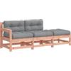 vidaXL Set Divani Giardino 3pz con Cuscini Legno Massello di Douglas