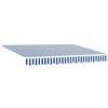 Roanoer Tessuto di ricambio per tenda da sole a righe blu e bianche, 2,5 x 2 m, tessuto per tenda da sole in poliestere 240 g/m², copertura di ricambio con mantovana per tende da sole con braccio