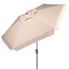 AKTIVE Ombrellone grande esagonale da giardino, 220 cm, colore avorio, protezione UV50, manico in acciaio, tubo Ø28/32 mm, camino, inclinabile e regolabile in altezza, tessuto poliestere (62338)