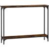 fsahslih Tavolo consolle in rovere affumicato, 100 x 22,5 x 75 cm, tavolo da corridoio in metallo
