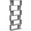 vidaXL Libreria/Divisorio Grigio Sonoma 80x24x192 cm Legno Ingegnerizzato
