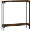 fsahslih Tavolo consolle effetto rovere affumicato, 75 x 22,5 x 75 cm, metallo