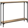 fsahslih Tavolo consolle da corridoio, 100 x 22,5 x 75 cm, effetto rovere e metallo