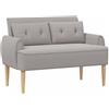 vidaXL Loveseat con bottoni imbottiti Grigio Chiaro 117 x 67 x 77 cm