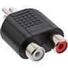 InLine 19916 Adattatore Audio con Spina Rca, Nero