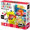 HEADU - Collage Creations Montessori Kit Creativo Ritaglia, Incolla e Decora
