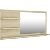 vidaXL Specchio da bagno rovere Sonoma 90x10,5x45 cm Materiale a base di legno