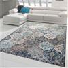 Teppich-Traum Tappeto orientale da esterno per soggiorno con motivi decorativi in grigio e blu - Dimensioni: 80 x 150 cm
