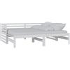 vidaXL Letto da giorno allungabile in pino massiccio bianco 2x(90x200) cm