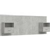 vidaXL Testiera con comodini in legno grigio cemento