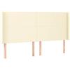 vidaXL Testiera con orecchie crema 163x16x118/128 cm in Pelle finta