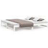 vidaXL Letto da giorno allungabile bianco 2x(100x200) cm in legno di pino massiccio