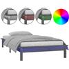 vidaXL Letto in legno massiccio con LED grigio 90x190 cm