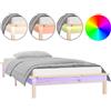 vidaXL Letto in legno massiccio con LED 100x200 cm
