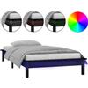 vidaXL Letto in legno massiccio con LED nero 90x200 cm