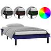 vidaXL Letto in legno massiccio con LED nero 75x190 cm