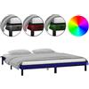 vidaXL Letto in legno massello con LED Nero 140x190 cm