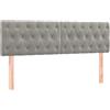 vidaXL Testiere 2 pz. Velluto grigio chiaro 72x7x78/88 cm