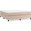 vidaXL Struttura letto a molle insacchettate cappuccino-marrone 180x200 cm in Pelle finta