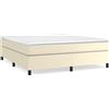 vidaXL Struttura letto a molle insacchettate crema 160x200 cm in Pelle finta