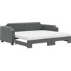 vidaXL Divano letto estraibile con materasso Grigio scuro 90x200 cm Tessuto