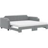 vidaXL Letto da giorno allungabile con materasso grigio chiaro 90x190 cm tessuto