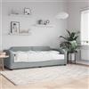 vidaXL Divano letto con materasso Grigio chiaro 100x200 cm Tessuto
