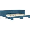 vidaXL Divano letto estraibile blu 90x200 cm velluto