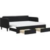vidaXL Divano letto estraibile con cassetti Nero 90x200 cm Velluto