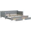 vidaXL Letto da giorno allungabile con cassetti grigio chiaro 90x190 cm in tessuto