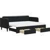 vidaXL Divano letto estraibile con cassetti Nero 80x200 cm Velluto